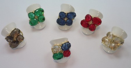 Anel de Pedras Crystal Gelo - M10 (Cores Sortidas) 